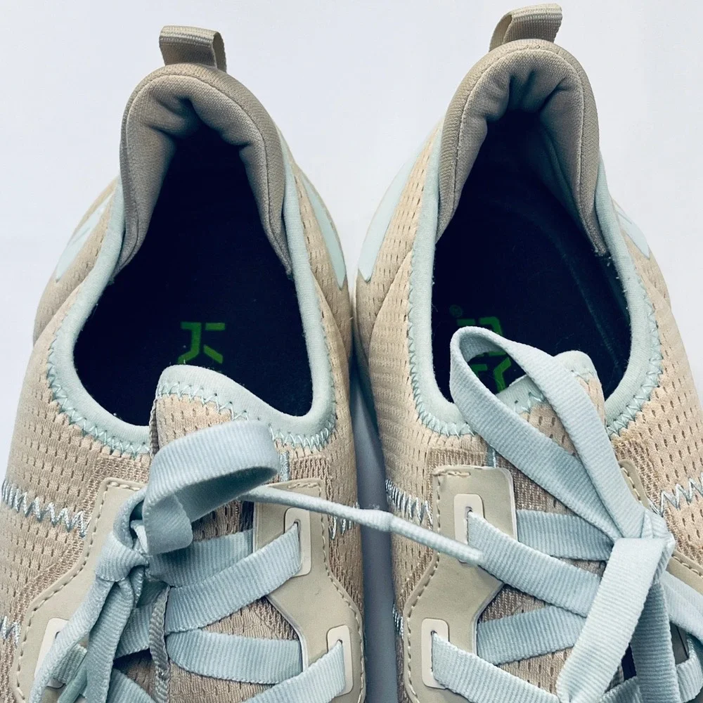 Kuru Stride Move Shoes Womens 11 Beige Blue Athletic Running Walking Sneakers